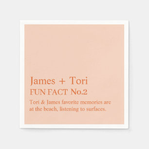 CUSTOMIZED TEXT FUN FACT MODERN STYLISH WEDDING NAPKIN