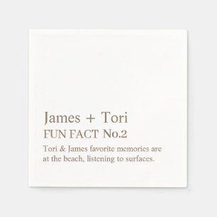 CUSTOMIZED TEXT FUN FACT MODERN STYLISH WEDDING NAPKIN