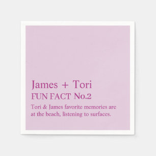 CUSTOMIZED TEXT FUN FACT MODERN STYLISH WEDDING NAPKIN