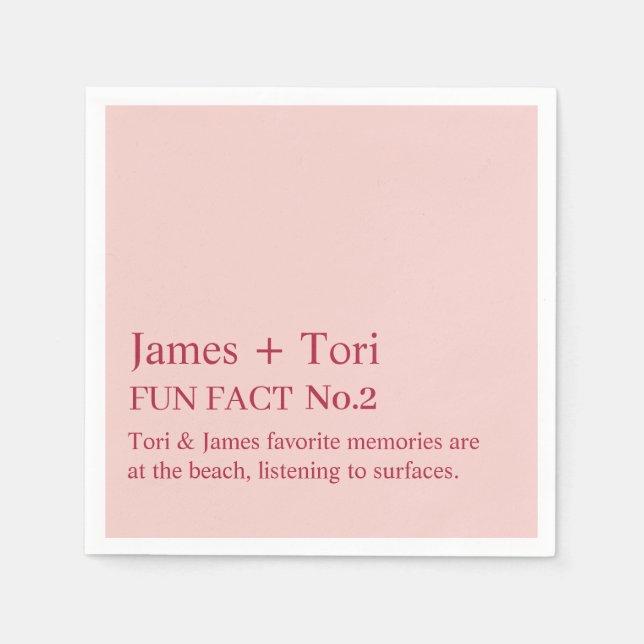 CUSTOMIZED TEXT FUN FACT MODERN STYLISH WEDDING  NAPKIN (Front)