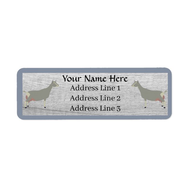 Customized Toggenburg Dairy Goat Address Label (Front)