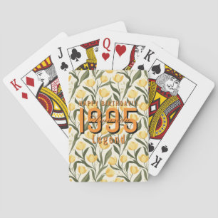 Customized Tulip Flower 80Th Birthday Playing Cards