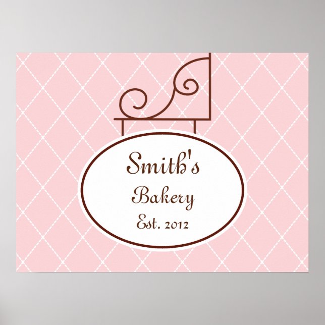 Customized Vintage Pink Sign Print (Front)