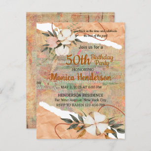 CUSTOMIZED VINTAGE THEME BIRTHDAY INVITATION CARD