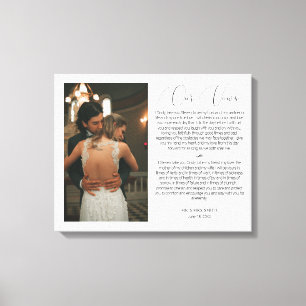 Customized Wedding Anniversary Photo & Vows Canvas Print