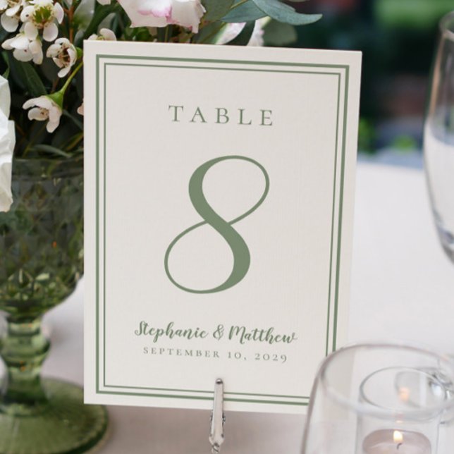 Customized Wedding Table Number Dinner Sage Green  (Creator Uploaded)