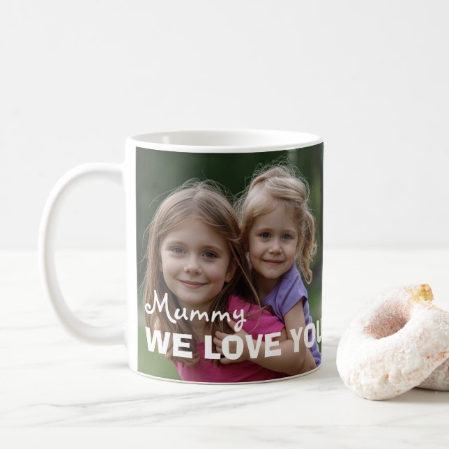 Customized with 2 and text coffee mug (With Donut)