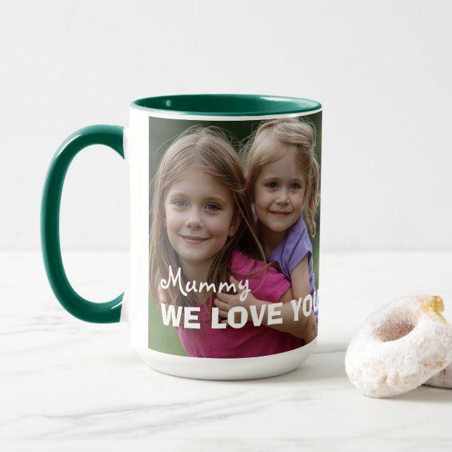 Customized with 2 and text mug (With Donut)