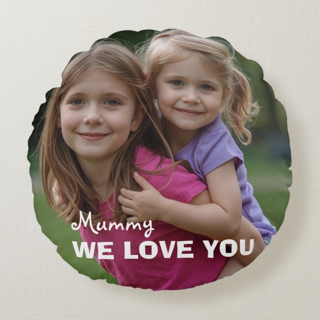 Customized with 2 and text round cushion (Front)