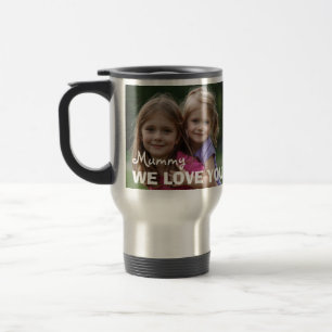 Customized with 2 and text travel mug