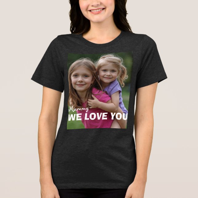 Customized with 2 and text Tri-Blend shirt (Front)