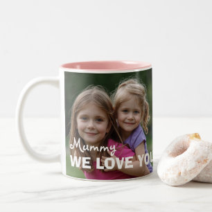 Customized with 2 and text Two-Tone coffee mug