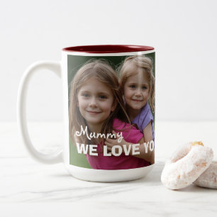 Customized with 2 and text Two-Tone coffee mug