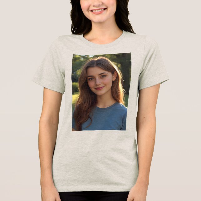 Customized with two photos Tri-Blend shirt (Front)