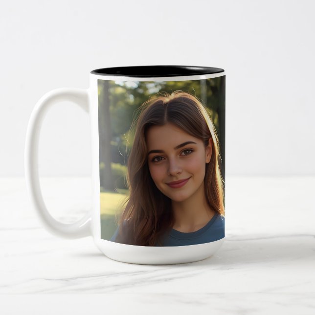 Customized with two photos Two-Tone coffee mug (Left)