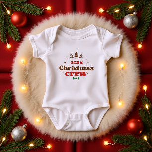 Customized year Christmas Crew Baby Bodysuit