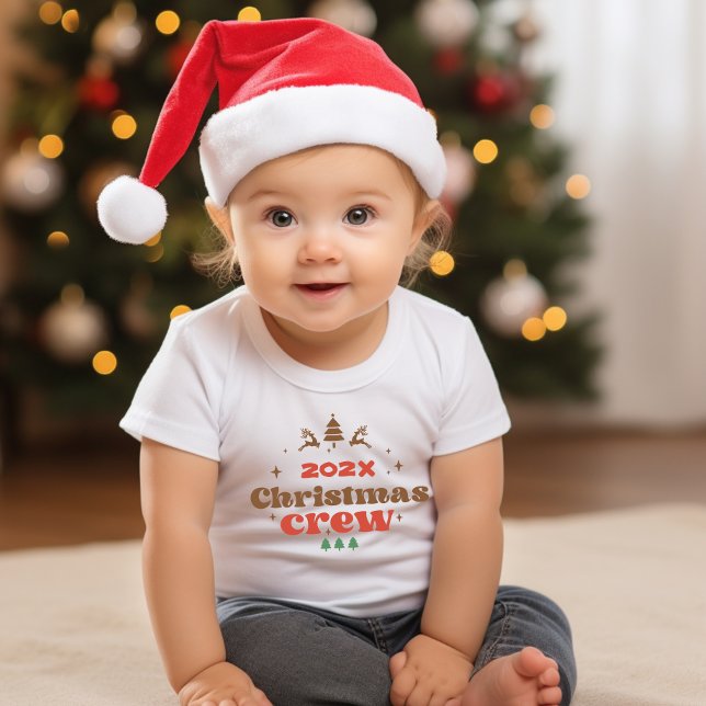 Customized year Christmas Crew Baby T-Shirt (Custom Year Holiday Outfit Christmas Crew Baby T-Shirt)
