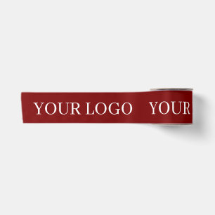 CUSTOMIZED YOUR LOGO STYLISH MODERN BURGUNDY SATIN RIBBON