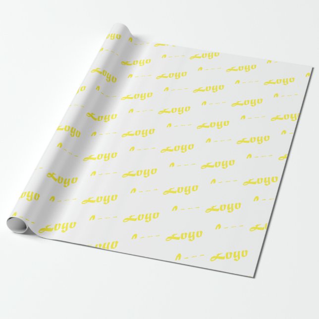 CUSTOMIZED YOUR LOGO STYLISH MODERN SMALL BUSINESS WRAPPING PAPER (Unrolled)