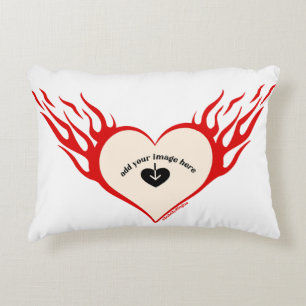 Customizing Flaming Heart  Decorative Cushion