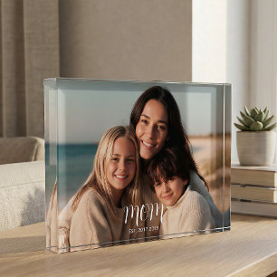 CustomMom Established Modern Script  Photo Block