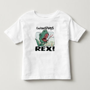 Customosaurus Rex Edit with your kid's name! Toddler T-Shirt