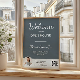 CustomPhoto Real Estate Open House Sign In QR Code Flyer