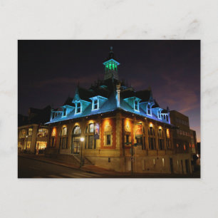 Customs House at Night - Clarksville, TN Postcard