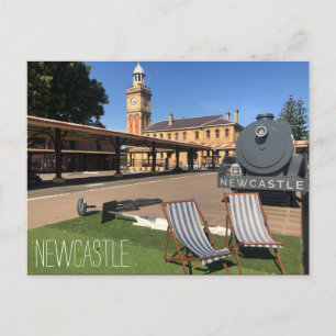 customs house train postcard