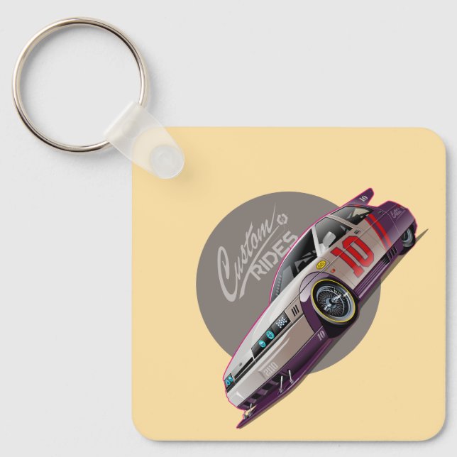 Custon fiction race car concept key ring (Front)