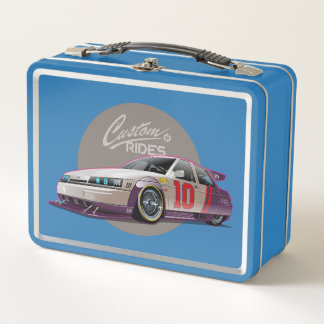 Custon fiction race car concept metal lunch box