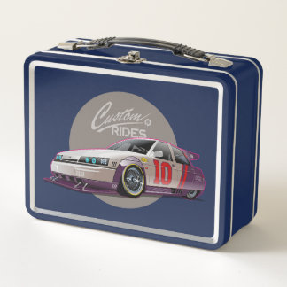Custon fiction race car concept metal lunch box