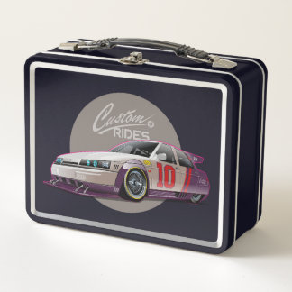 Custon fiction race car concept metal lunch box