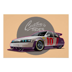 Custon fiction race car concept poster