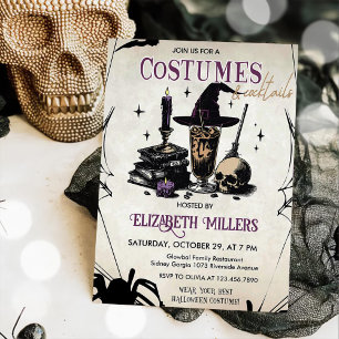 Custumes & Cocktails Adult Halloween Party Invitation