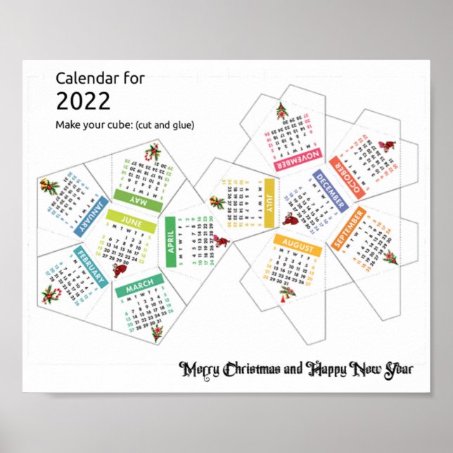 Cut 3D Calendar 2022  Poster (Front)