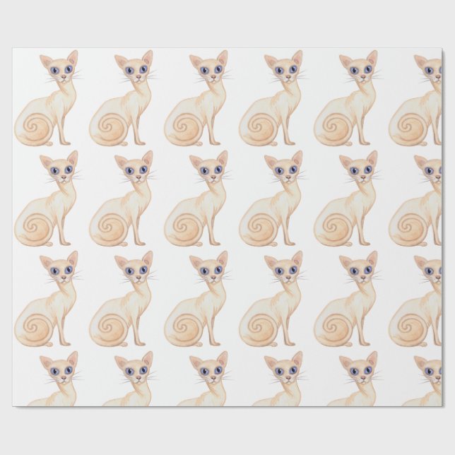 Cut Abyssinian Cat Wrapping Paper (Flat)