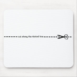 cut along dotted line mouse mat