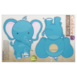 Cut and Sew: Blue Elephant Fabric