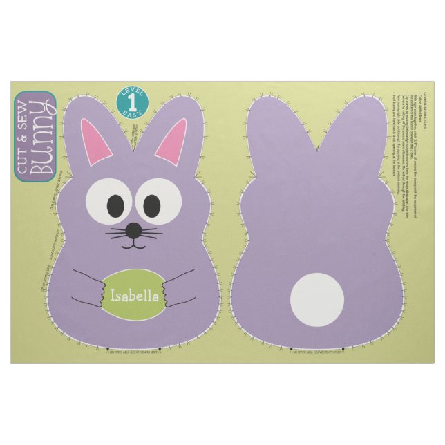Cut and Sew Customised Easter Bunny Stuffed Animal Fabric (Fat Quarter)