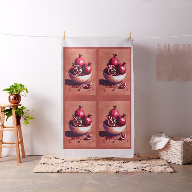 Cut and sew pomegranate fruit bowl fabric (In Situ)