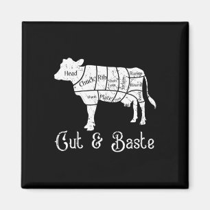 Cut And Ste Cow - Beef Butcher Cuts Of Meat Diagra Magnet