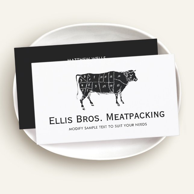 Cut Angus Beef Cow Diagram Business Card (Creator Uploaded)