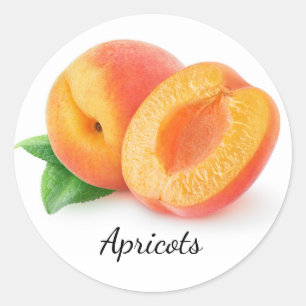 Cut apricots classic round sticker