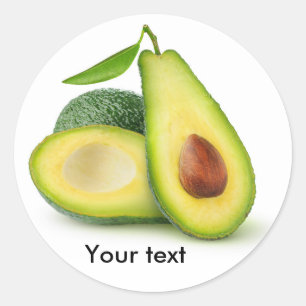 Cut avocado classic round sticker