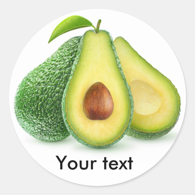 Cut avocado fruits classic round sticker (Front)