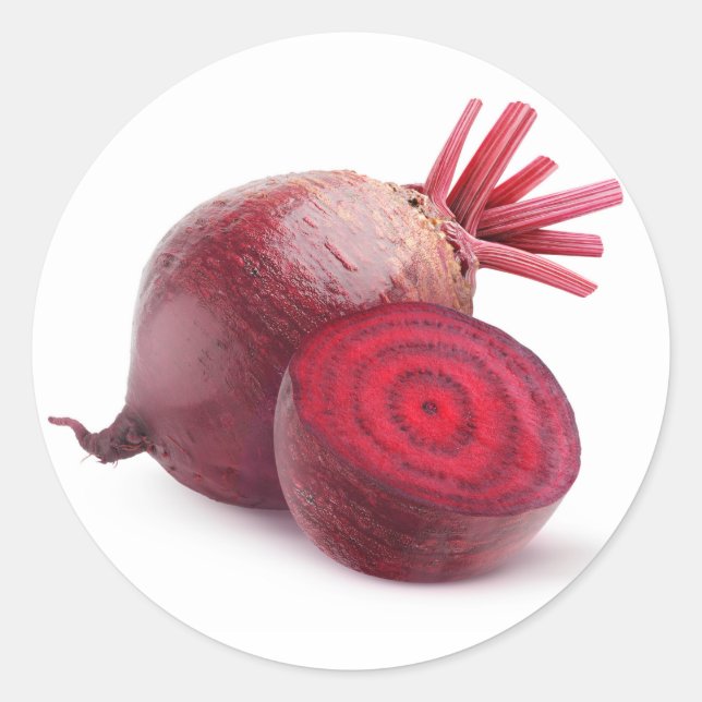 Cut beetroot classic round sticker (Front)