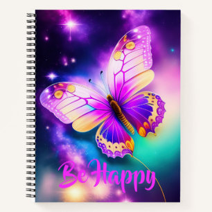 cut butterfly  dark purple notebook