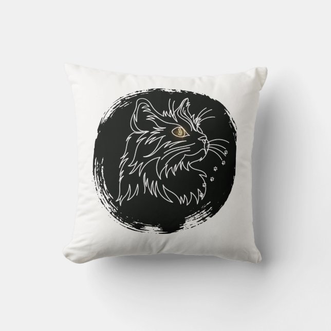 Cut Cat Lover Design Cushion (Front)