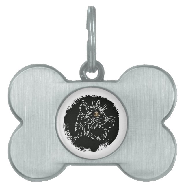 Cut Cat Lover Design Pet ID Tag (Front)
